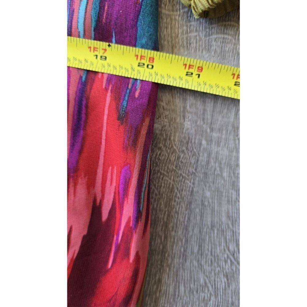 Tiana B. Watercolor Multi Color 3/4 Bell Sleeve Midi Shift Dress Sz 8 -Party - Picture 8 of 8